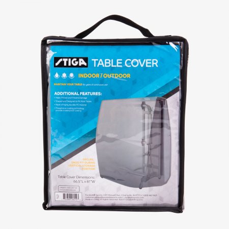 Stiga® Premium Indoor/Outdoor Table Cover, durable PE material, in packaging.