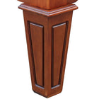 Close-up of Playcraft St. Lawrence 16' shuffleboard table, pro-style Canadian maple in chestnut.