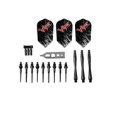 Viper Diamond Tungsten Soft Tip Dart Set, 16g with black rings, for electronic dart boards.