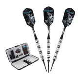 Viper Diamond 16g Tungsten Soft Tip Dart Set with black rings, case & accessories shown.