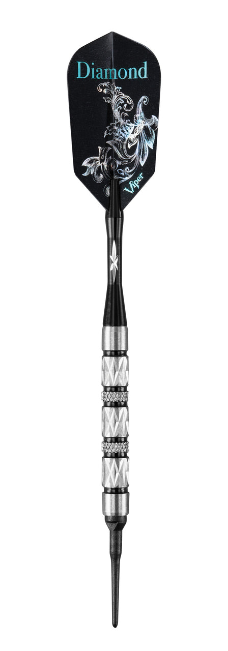 The Viper Diamond Tungsten Soft Tip Dart Set, 16g, has black rings and a textured grip.