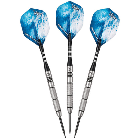 Viper Cold Steel Tungsten Steel Tip Darts 21g, great for sisal boards, blue & white flights.