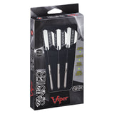 Viper Sinister Tungsten Steel Tip Darts 25g, set of 3, in black and silver by Viper.