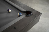 Two billiard balls on a Nixon Georgia 7' Slate Pool Table in Grayson Grey by Nixon Billiards.