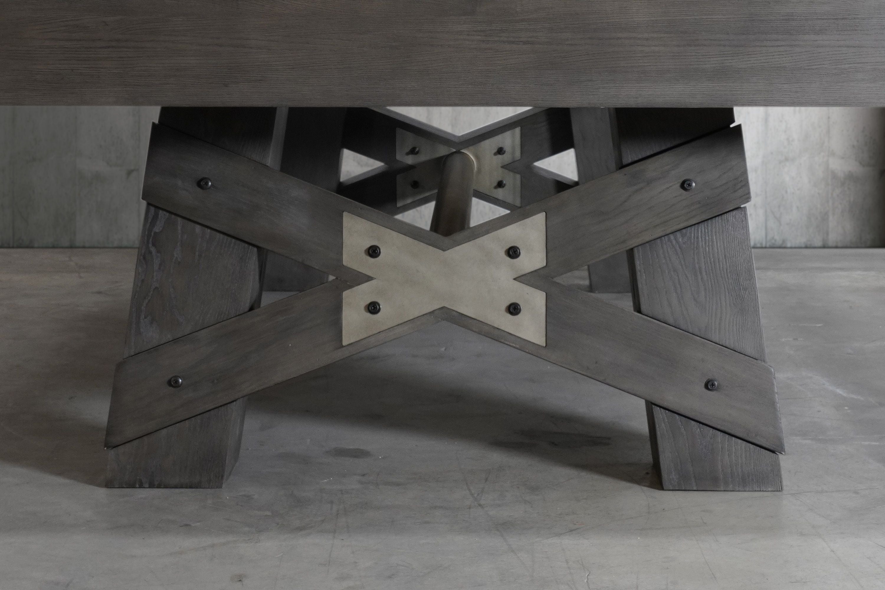 Close-up of Nixon Georgia 8' Slate Pool Table base in Grayson Grey by Nixon Billiards.