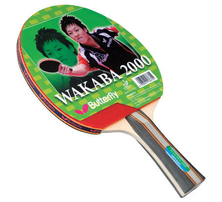 Butterfly Wakaba 2000 Table Tennis Racket for advanced players, in green and orange packaging.