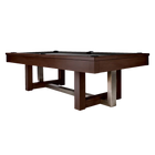 American Heritage Billiards Abbey 8' Slate Pool Table in Espresso with black felt and metal accents.