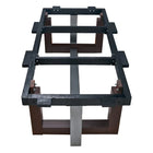 American Heritage Billiards Abbey 8' Pool Table with espresso base and intersecting supports.