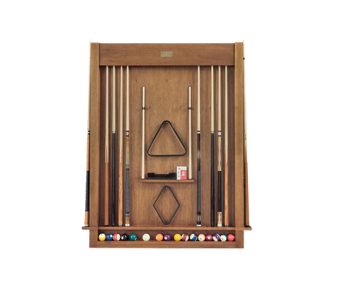 American Heritage Alta Wall Mounted 12 Cue Holder Rack in Brushed Walnut