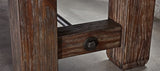 Close-up of Brunswick Billiards Canton 14' Shuffleboard Table legs joined by a dark metal bolt.