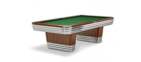 Brunswick Billiards Centennial 8' Slate Pool Table in Rosewood Chrome w/ Gully Return