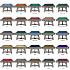 Twenty-four Playcraft Yukon River tables in Northern Drift, each with a unique felt color.