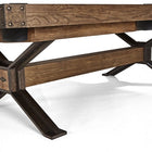 Brunswick Billiards Dameron 8' Slate Pool Table in Nutmeg, metal X-legs, on white background.