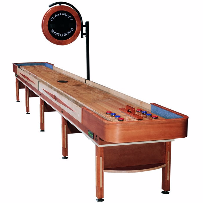Playcraft Telluride 22' Pro Style Shuffleboard Table in Honey with optional Overhead Electronic Scoring