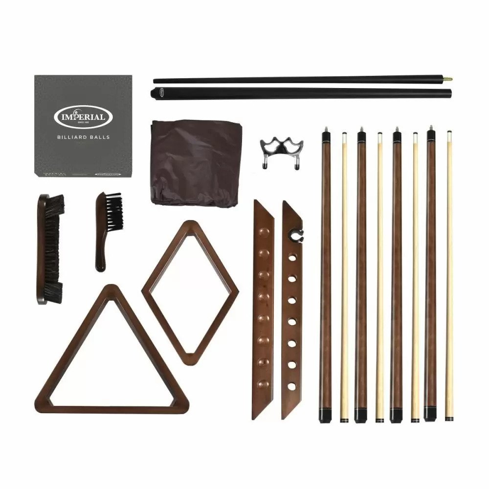Acme Imperial Essentials Select Package in Whiskey: cues, triangles, brush & ball set shown.