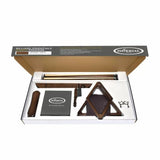 Open box shows Acme Imperial Essentials Select Package in Whiskey with cues, rack, and more.