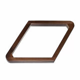 A brown wooden rhombus frame from Acme's Imperial Essentials Select Package in Whiskey.