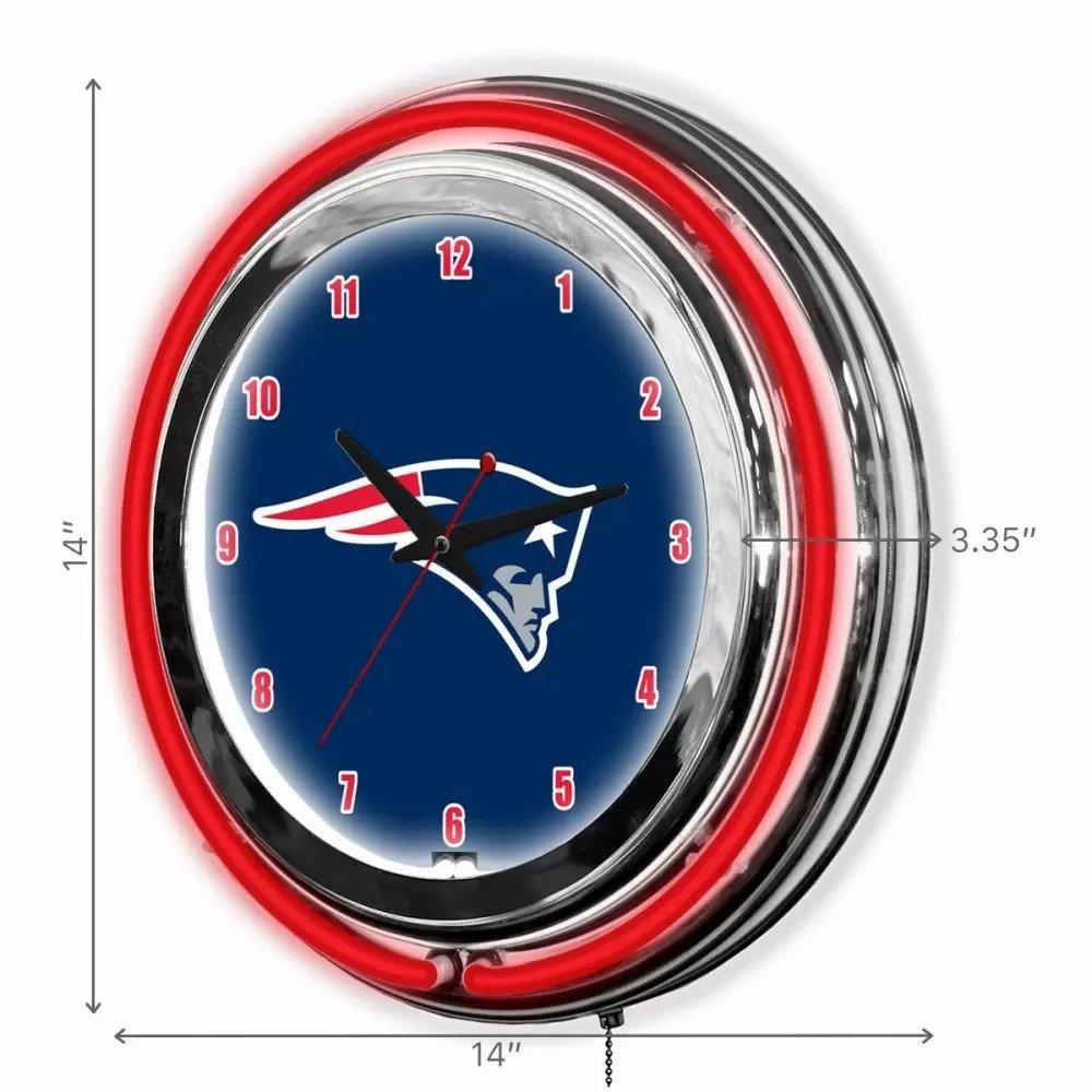 Imperial New England Patriots 14-in Neon Clock