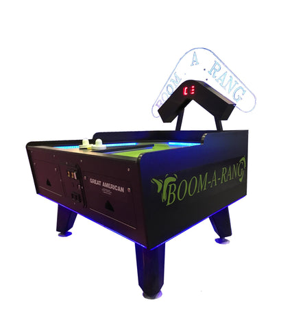 Great American Boom-A-Rang Air Hockey Table w/ Electronic Scoring in Black