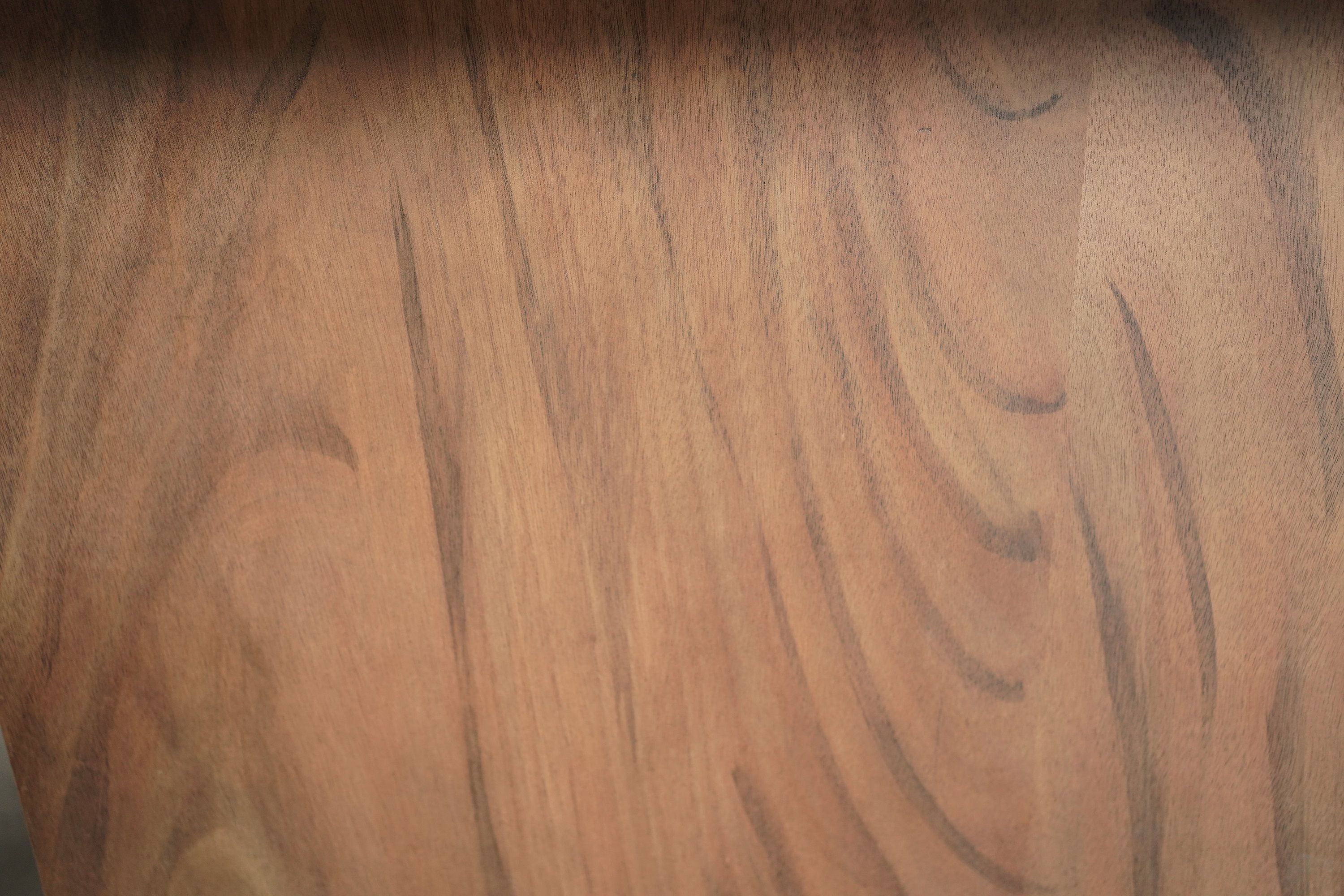 Detail of walnut grain on Nixon KAI 7' Slate Pool Table by Nixon Billiards with dining top option.