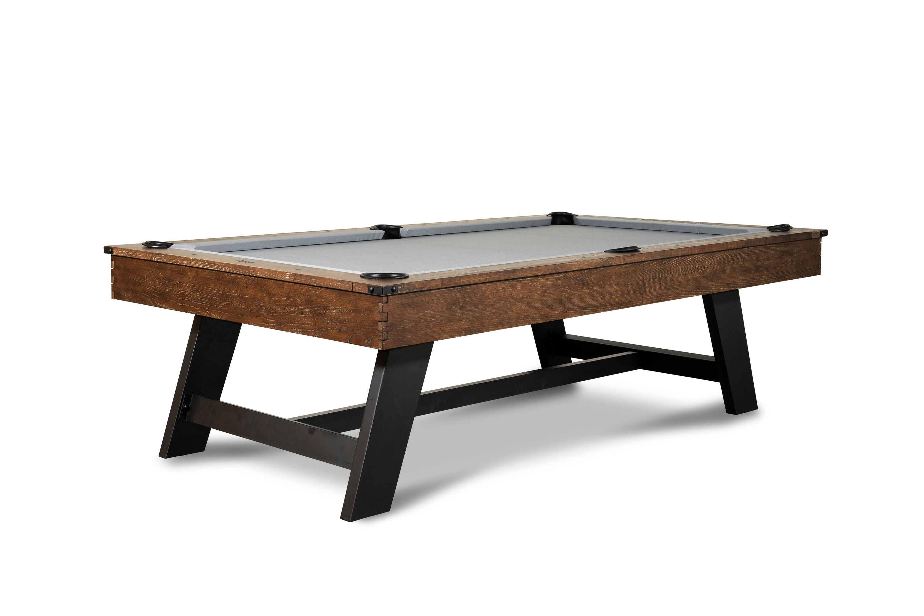 Nixon Hunter 7' Slate Pool Table in Brushed Walnut by Nixon Billiards, with dining top option.