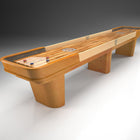 Champion Capri 9' Shuffleboard Table by Champion with pucks, ideal for modern game rooms.