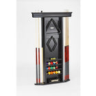Brunswick Heritage Wall Rack by Brunswick Billiards stores cues, balls, racks, and chalk.