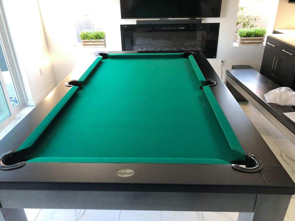 Playcraft Monaco 8' Slate Pool Table with Dining Top with Euro Green Felt