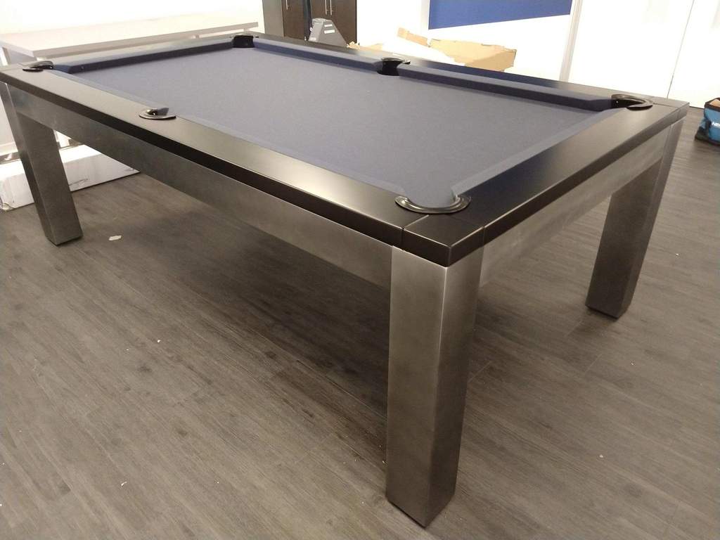 Playcraft Monaco 8' Slate Pool Table with Dining Top Steel Grey