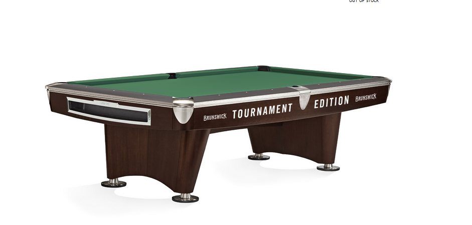 Brunswick Billiards Gold Crown Tournament VI 9' Slate Pool Table in Skyline Walnut/Espresso w/ Pockets