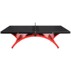 Killerspin Revolution SVR Rosso Indoor Tennis Table with red curved base and scratch-resistant top.