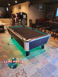 Great American Legacy Home Pool Table, non-coin operated, plywood build, green LED lights.