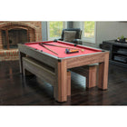 Hathaway Newport 7-ft Pool Table Combo Set w/ Benches in Light Oak with Red Felt