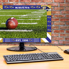 Acme Imperial Baltimore Ravens Big Game Monitor Frame displays NFL field on desktop monitor.