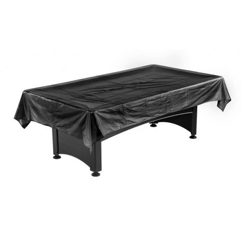 Carmelli Billiard Table Dust Cover: black with weighted corners for dust protection.