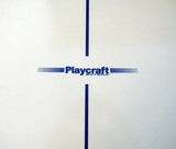 Playcraft Extera logo with blue lines, inspired by the 12' Silver Outdoor Shuffleboard Table.