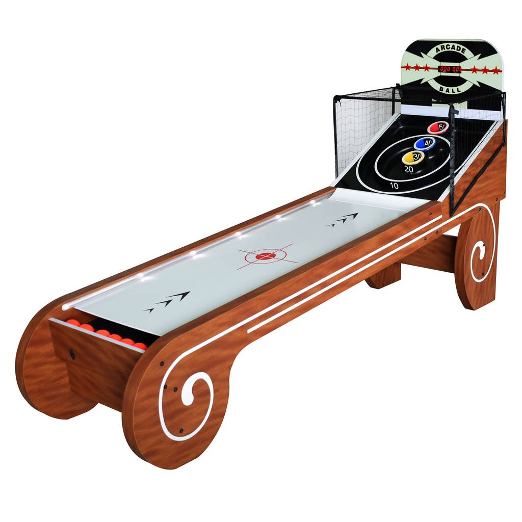 Hathaway Boardwalk 8-ft arcade game table with LED scoring and target rings for points.