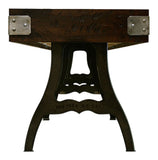 Venture Williamsburg 12' Shuffleboard Table with hardwood top and black metal legs.