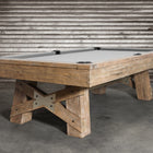 Nixon Georgia 8' Slate Pool Table in Weathered Natural finish by Nixon Billiards with grey felt.