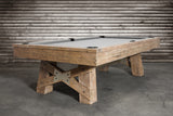 Nixon Georgia 8' Slate Pool Table in Weathered Natural finish by Nixon Billiards with grey felt.